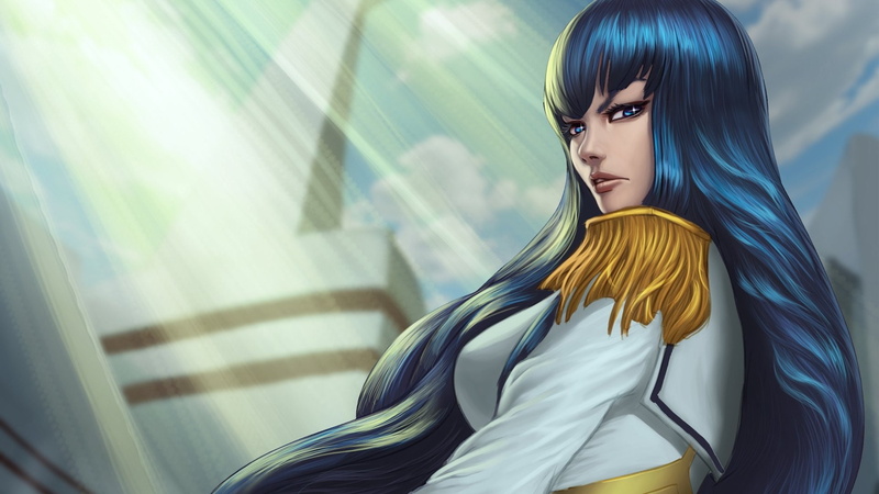 kill, anime, long, series, 1080P, blue, girl, hair, character