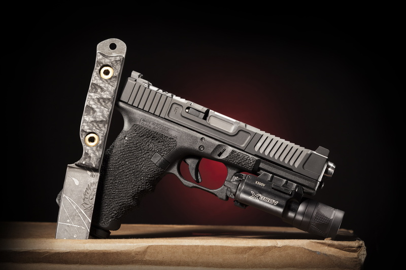 knife, gun, Glock 17, Mark 1, 4K