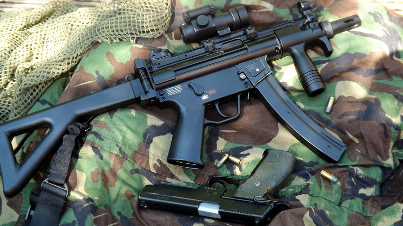 MP5K, 1080P, gun, camouflage, SIG Sauer, the gun