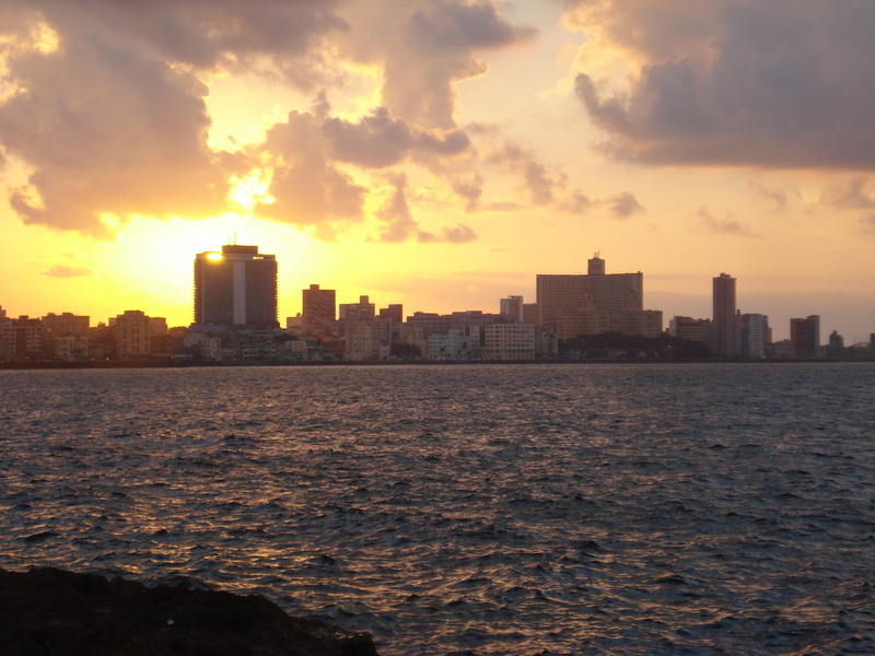 nature, cloud - sky, havana, water, office building exterior, malecon, urban skyline, cityscape, sunset, built structure, no people, 2K, building exterior