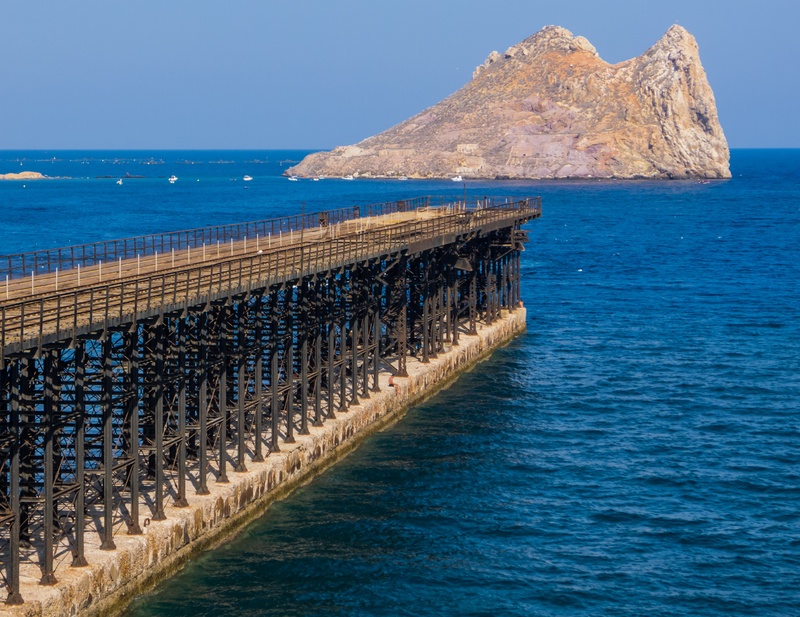 outdoors, groyne, scenics - nature, 2K, idyllic, horizon over water, malecon, day, costa, spring, rocks, no people, rock, clear sky, tranquility, battle