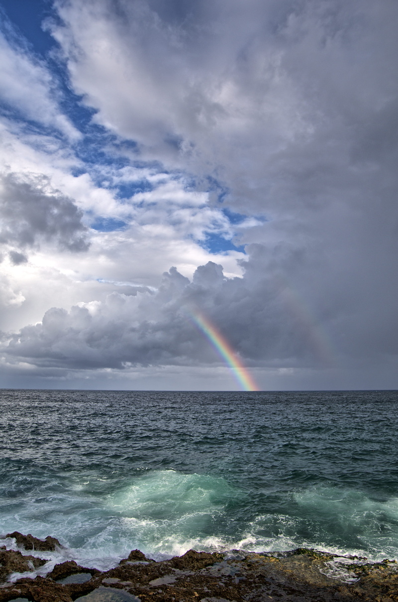 horizon, idyllic, havana, outdoors, flowing water, cloud - sky, rainbow, beauty in nature, no people, nature, cuba, sea, wave, 4K, horizon over water
