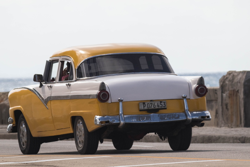 sign, ford, yellow, car, road, motor vehicle, cuba, day, no people, journey, taxi, number, malecon, industry, mode of transportation, area, almendron, havana