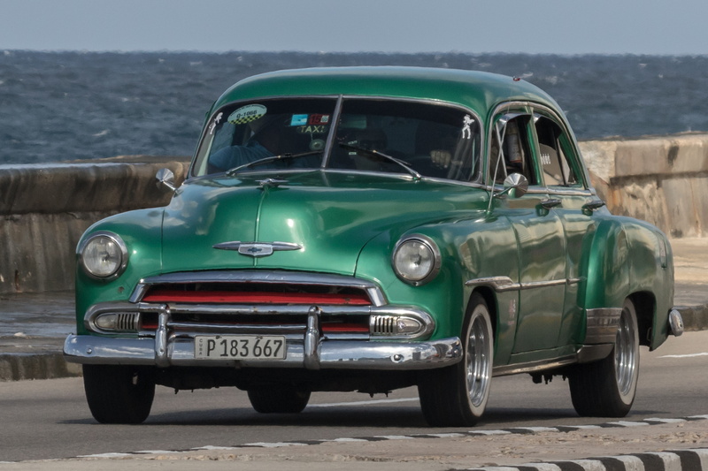 pick-up truck, outdoors, havana, car, metal, retro styled, no people, road, almendron, taxi, convertible, transportation, chevy, malecon, city, stationary