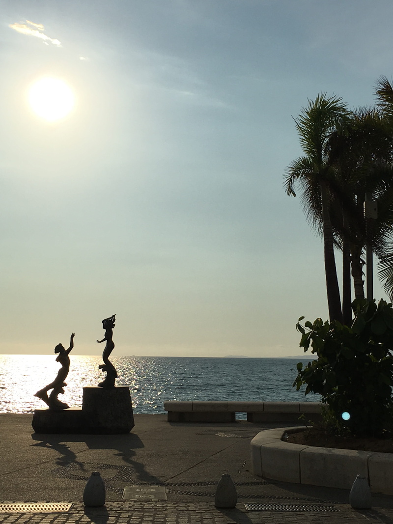 Mexico, outdoors, sunlight, nature, art, no people, ocean, sculpture, landscape, Beach, Ocean, horizon over water, Port, Sky, sea, malecon, tree, beach sunset