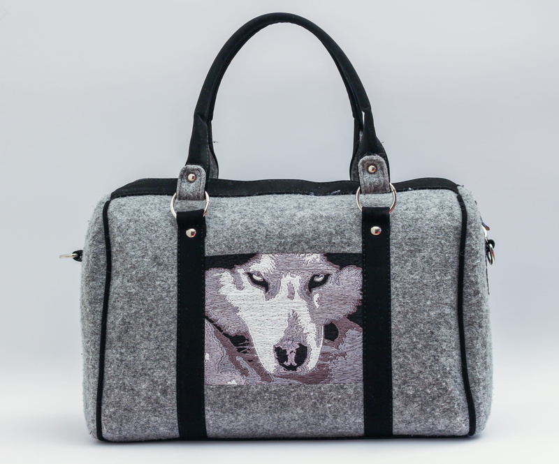 leather, handbag, emotion, gray, no people, fashion, studio shot, wolf, looking at camera, buckle, bag, safety, handle, portrait, 4K, suitcase, indoors
