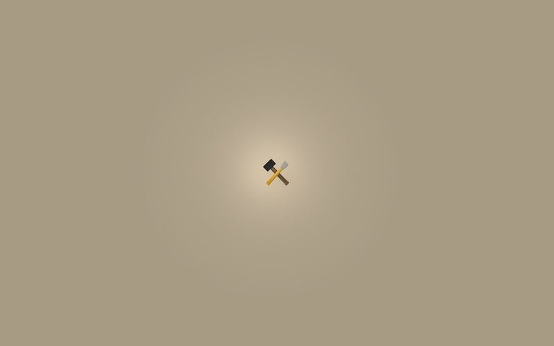 chisel, hammer, simple background, minimalism, 1080P, simple, digital art