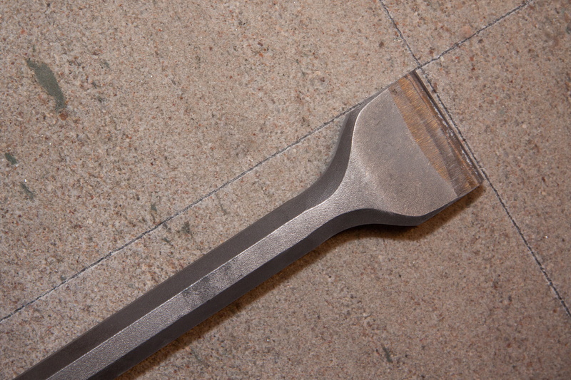 widia tools, single object, flooring, hardened tip, strike iron, brown, steinmetz career, from template, stone, close-up, chisel, still life, metal, day