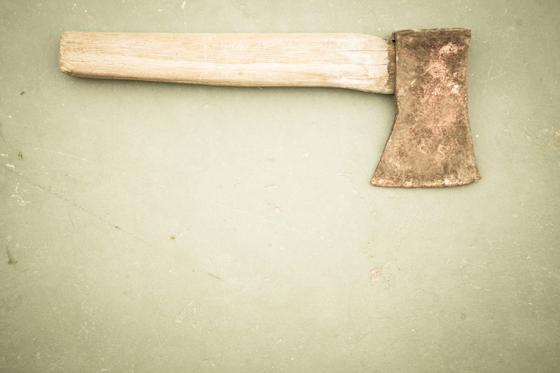 table, single object, chisel, retro, metal, green, hammer, tool, man made object, hand tool, work tool, two objects, rust, blunt, wood - material, diy