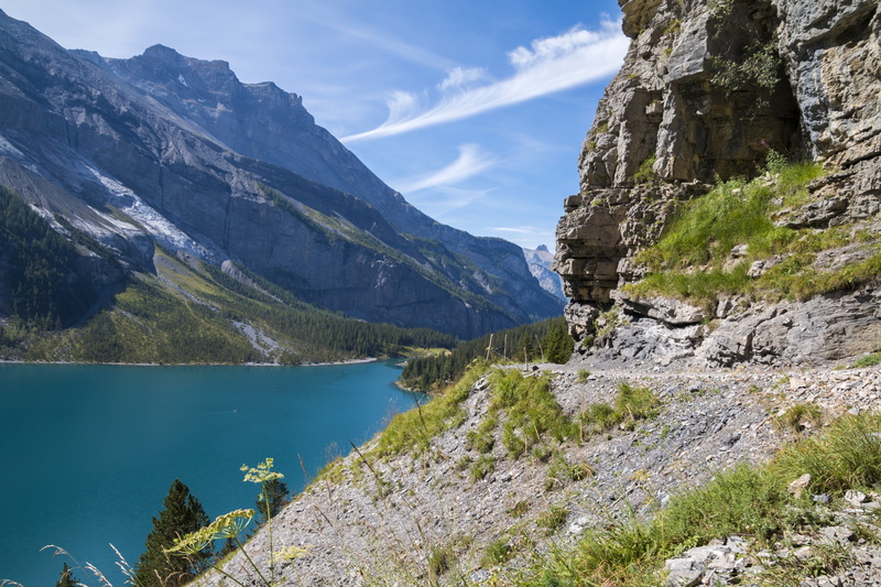 canada, outdoors, national, lake oeschinen, summer, plant, switzerland, environment, seascape, mountains, mountain, formation, scenics - nature, sky, tranquil scene
