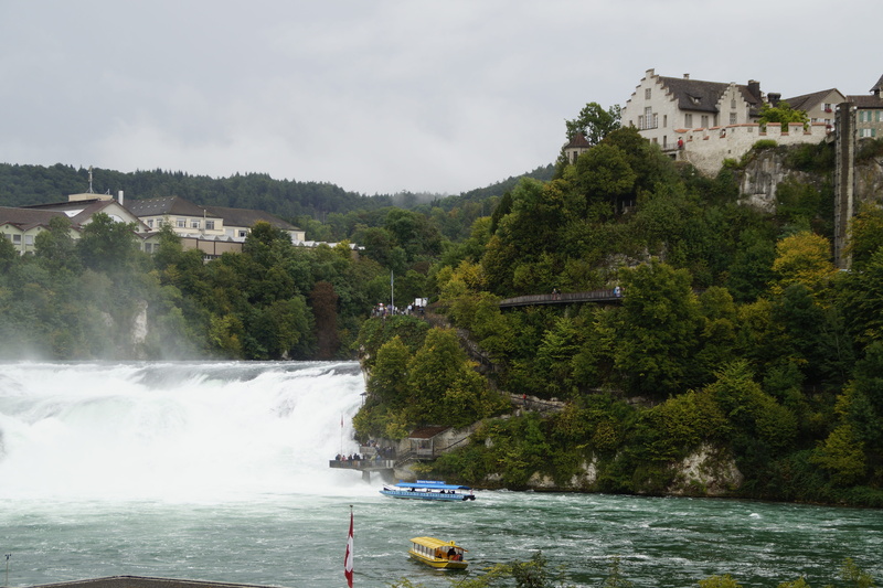 outdoors, rhine, foaming, rhine falls, beauty in nature, flow, motion, water mass, 5K, plant, sky, incidental people, growth, roaring, architecture, tree