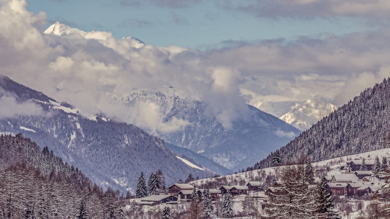 scenics - nature, 1080P, mountain peak, mountain range, mountain world, no people, winter, switzerland, landscape, snow, tranquility, cold temperature