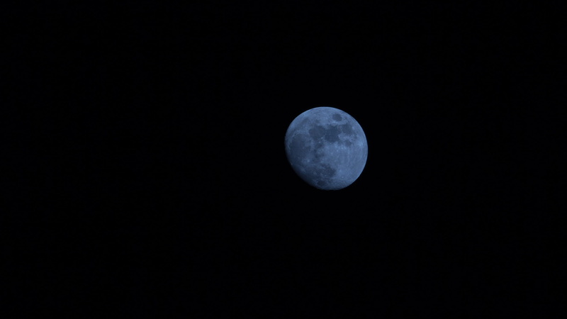 shape, space, beauty in nature, circle, blue sky, planet - space, scenics - nature, copy space, geometric shape, astrology, blue, moon, no people, planetary moon