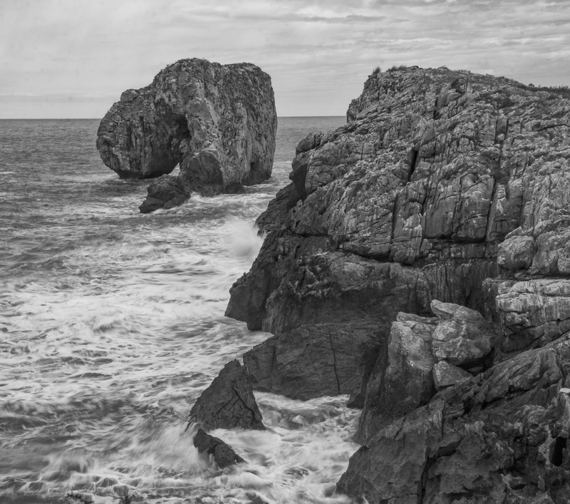 sea, outdoors, stack rock, beauty in nature, land, sky, rock - object, spain, water, eroded, ocean, tranquil scene, clouds, 4K, solid, day, rock, beach