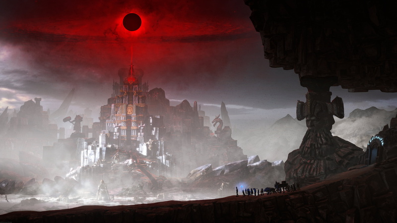 2K, Moon, Statue, Adventure, Fantasy, Beam, Landscape, Castle
