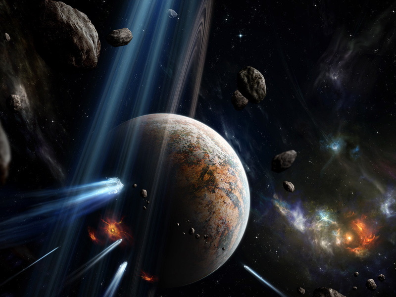 planet earth, space, blue, light - Natural Phenomenon, light beam, 720P, illustration, nature, planetary moon, space exploration, brown, galaxy, exploration
