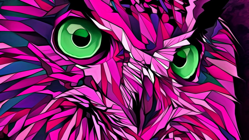 green eyes, illustration, abstraction, owl, a stern look, 1080P, figure, bird of prey