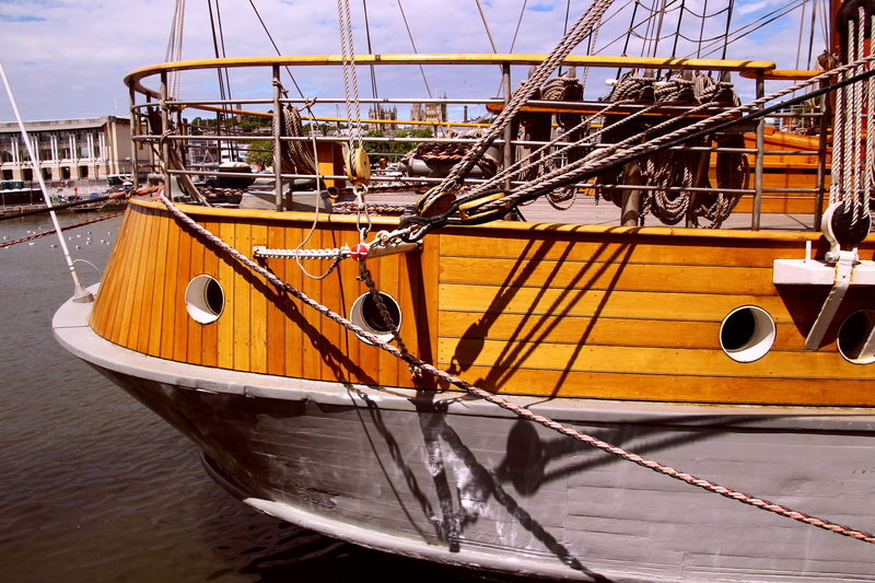 dock, deck, mode of transportation, sea, arts culture and entertainment, rigging, yacht, nautical vessel, rope, harbour, cruise, stern, sailing, adventure