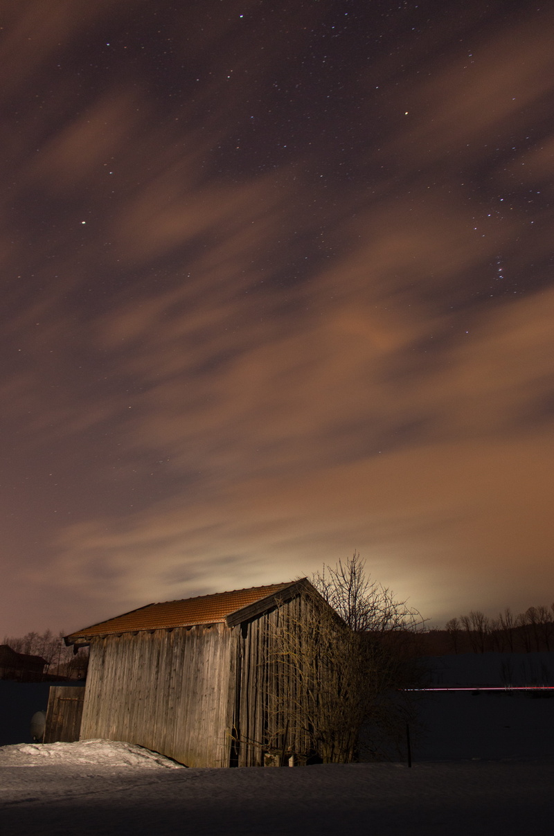 sterne, abendstimmung, scenics - nature, building exterior, beauty in nature, long exposure, stars, 4K, tranquil scene, snow, space, land, nature, night