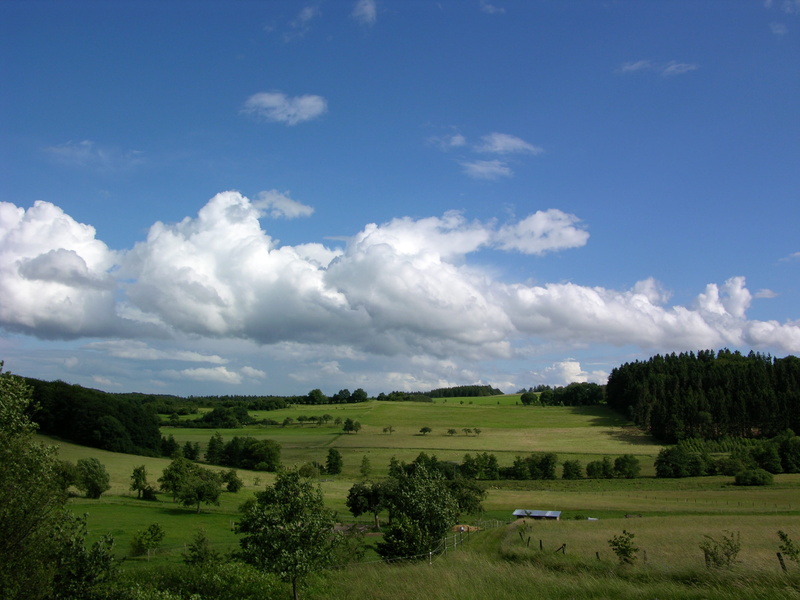 tranquil scene, blue, scenics - nature, westerwaldkreis, meadow, non-Urban Scene, idyllic, beauty in nature, no people, upper westerwald, cloudscape, land