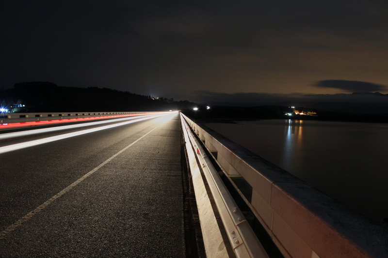 night, 5K, the way forward, cars, direction, trails, light trail, light, diminishing perspective, illuminated, south africa, street, blurred motion, city