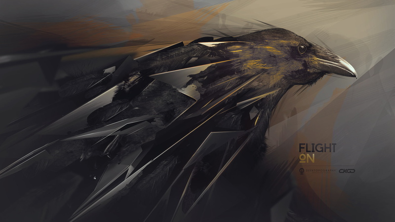 abstract, hd, crow, 2K, digital/artwork, bird