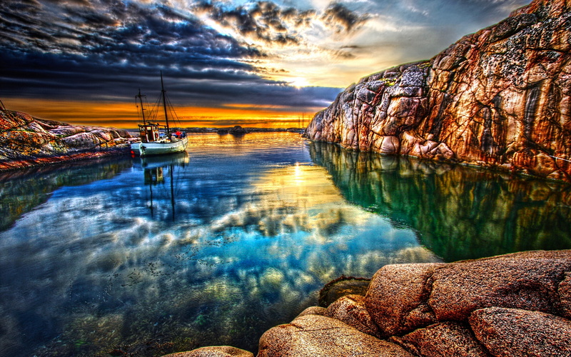 sunsets, nature, Clouds, amazing, beauty, beautiful, art, hd, boats, sunset, boat, 2K