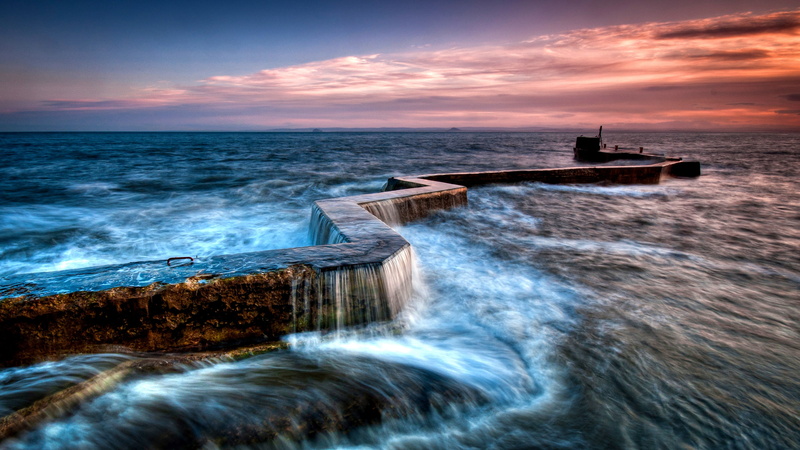 Blue, lovely, nature, waves, beauty, art, hd, oceans, amazing, beautiful, Clouds, ocean, 2K
