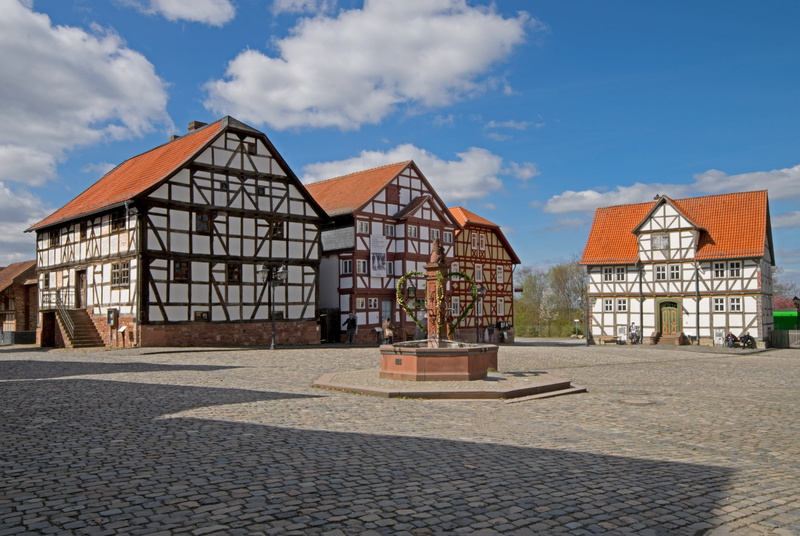 outdoors, Neu-Anspach, 5K, taunus, built structure, cobblestone, fachwerkhaus, house, home ownership, sky, roof, day, old town, blue, residential building