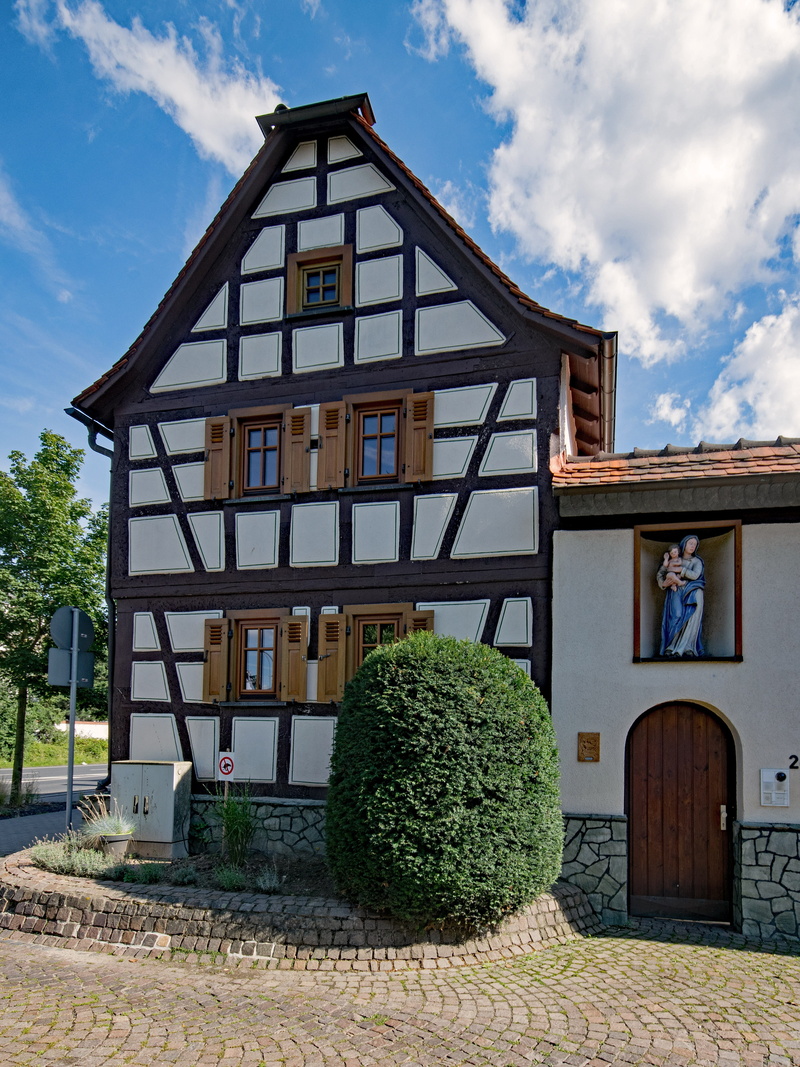 entrance, facade, germany, architecture, places of interest, fachwerkhaus, old building, taunus, built structure, cloud - sky, no people, nature, tree