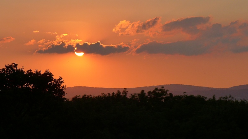 tranquil scene, landscape, cloud, orange Color, land, sunset, beauty in nature, tree, plant, environment, sky, scenics - nature, taunus, evening, outdoors