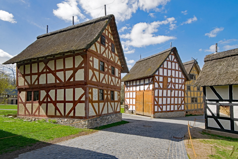 house, nature, plant, built structure, 5K, hesse park, cloud - sky, history, places of interest, wood - material, taunus, architecture, footpath, outdoors