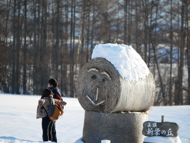 standing, snow, foppery, warm clothing, creativity, day, women, real people, date, art and craft, nature, biei, representation, sculpture, winter, hokkaido