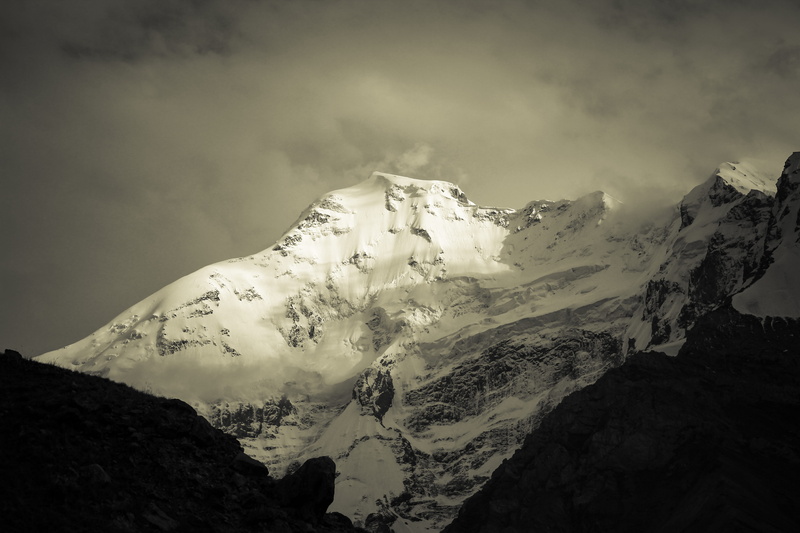 no people, kyrgyzstan, rocks, environment, snowcapped mountains, formation, cold temperature, snow field, mountaineering, steep, extreme weather, mountains