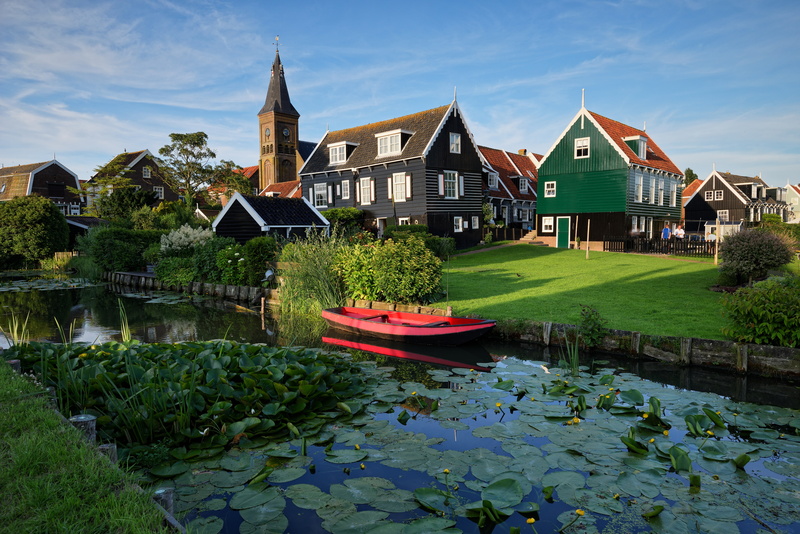boat, Marken, Netherlands, 4K, home, pond