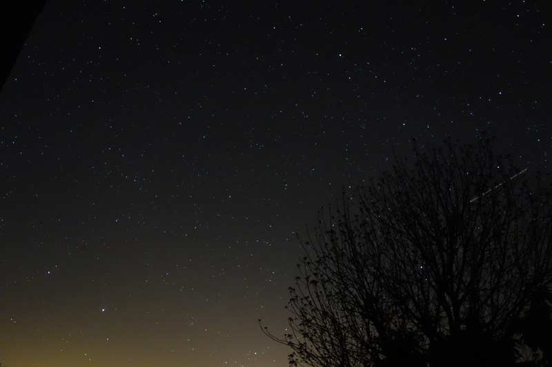 5K, contrast, star field, tranquility, stars, tree, no people, landscape, france, outdoors, night, dark, space and astronomy, beauty in nature, silhouette