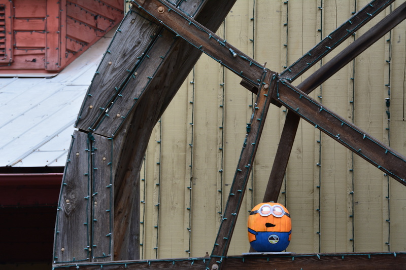 building exterior, wall - building feature, decorations, no people, building, mill, outdoors, halloween, pumpkin, jack-o-lantern, 5K, safety, ceiling