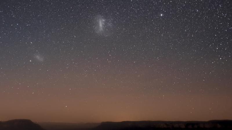 scenics - nature, blue, outdoors, starry, astronomy, idyllic, wentworth falls, night scape, no people, wale, katoomba, star - space, nature, way, nightsky