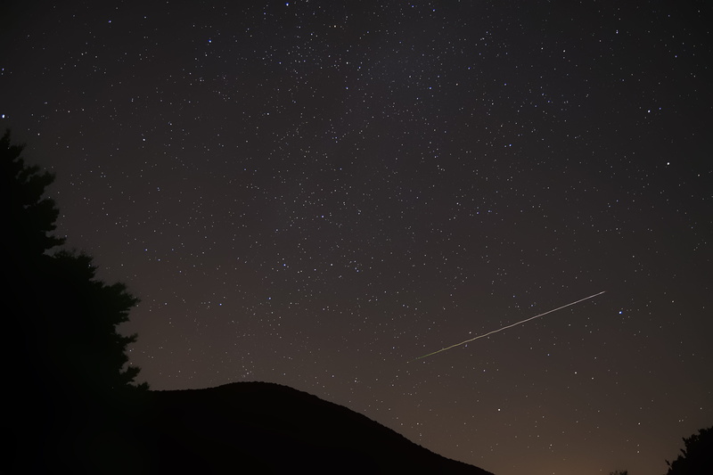plane, star field, time, constellation, mountain, galaxy, falling, infinity, 4K, beauty in nature, astronomy, idyllic, nature, low angle view, night, tranquil scene