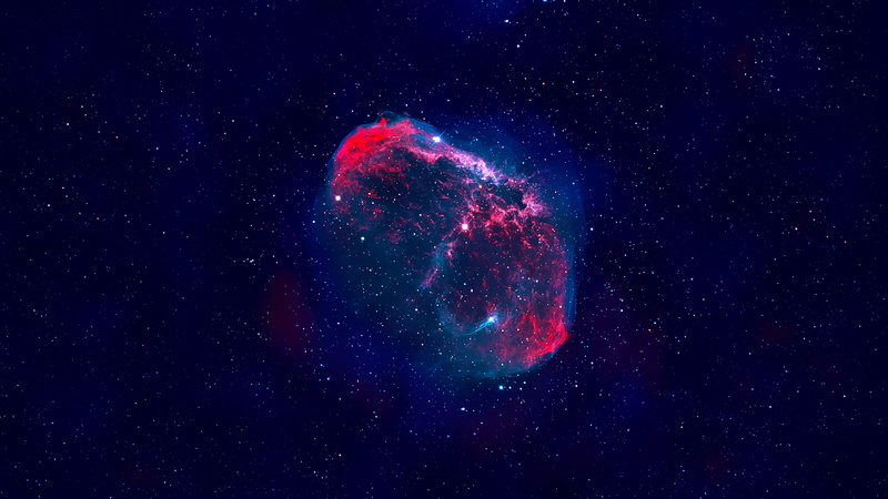 Crescent Nebula, NGC 6888, Stars, Blue, 5K, 5K, Celestial, Galaxy