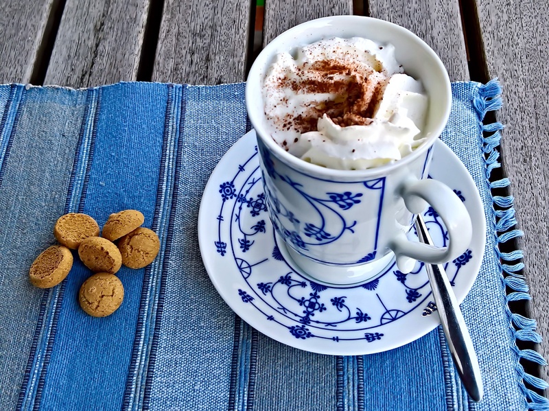 high angle view, white, coffee cup, table, hot chocolate, 2K, delicious, drink, snack, temptation, ceramic, cafe, cocoa, crockery, no people, heat - Temperature
