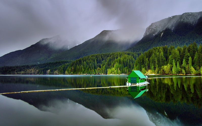 clouds, north, landscapes, trees, 4K, nature, forest, mountains, vancouver, jungle, lakes, capilano, house, earth