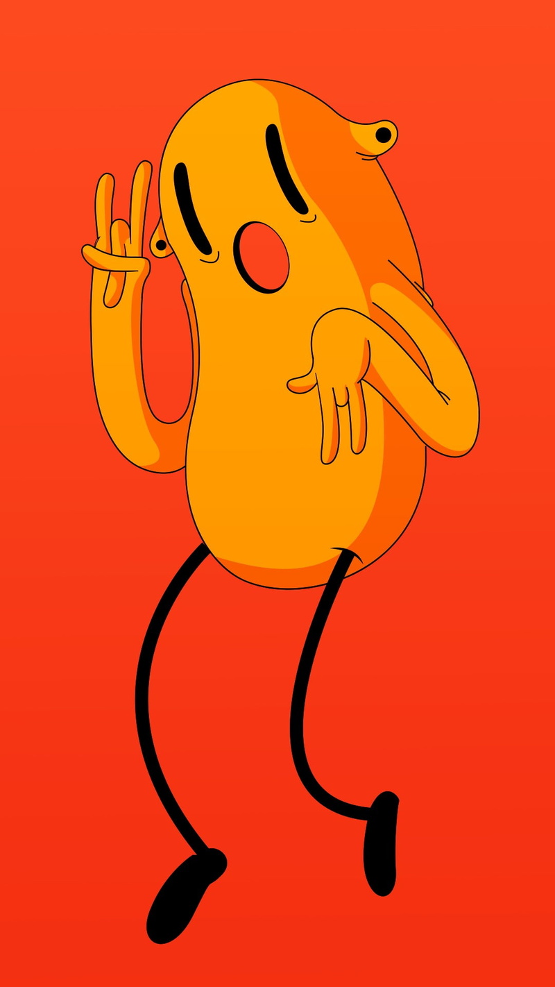 hd, beaches, orange color, nature, x, fun, orange background, 1080P, 1080x1920 px, arts culture and entertainment, px, mammal, people, cartoon, rock music