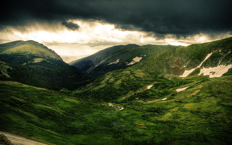 valley, cloud - sky, scenics - nature, Rocky Mountain National Park, mountain, beauty in nature, environment, tranquil scene, mountain range, overcast