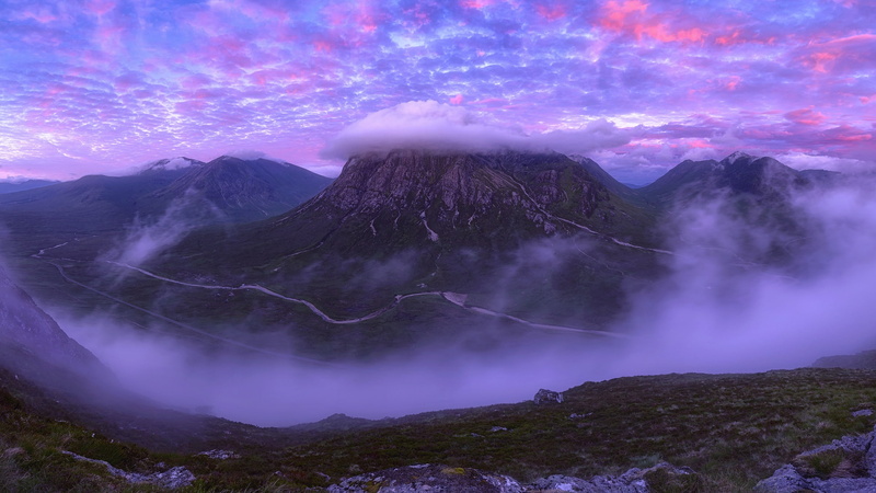outdoors, environment, 1080P, travel destinations, Scotland, scenics - nature, geology, nature, mountain peak, pink, travel, mountains, volcano, non-urban scene
