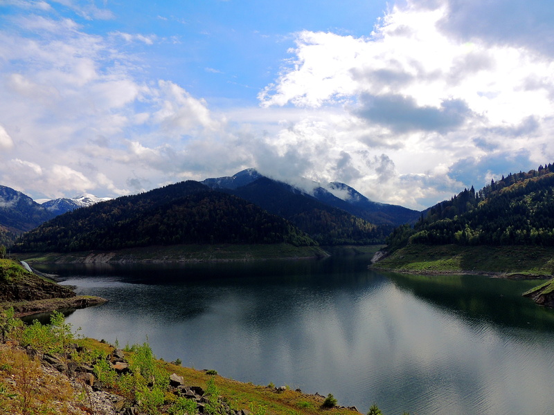 mountain, nature, water, day, beauty in nature, tranquil scene, tranquility, scenics - nature, national park, lake, cloud - sky, no people, idyllic, lacreflexii
