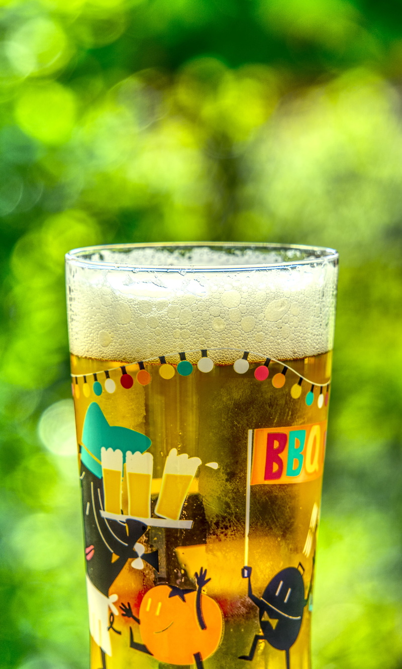 beer, alcohol, drink, glass, pils, food, green color, transparent, no people, blur, garden, still life, foam, refreshment, day, beer garden, hdr, in the