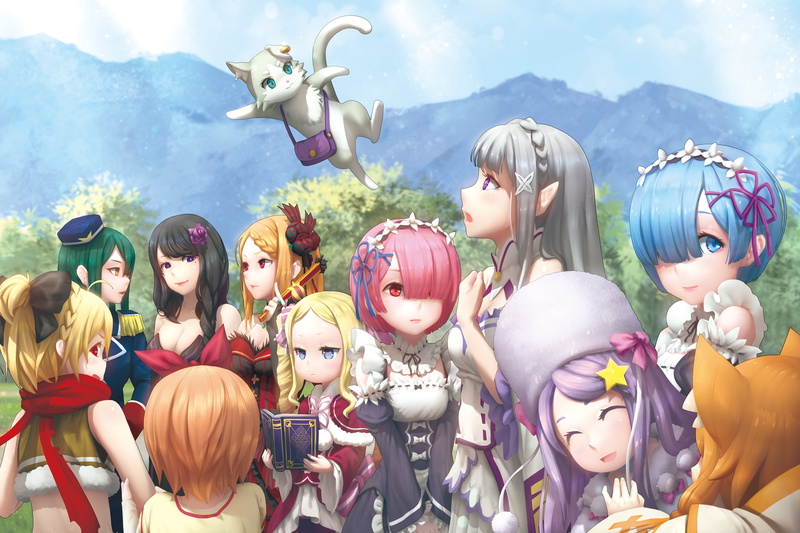 Rem (Re:ZERO), Ram (Re:ZERO), Felt (Re:ZERO), Beatrice (Re:ZERO), 5K, Emilia (Re:ZERO), Petra Leyte, Anastasia Hoshin, Anime, Pack (Re:ZERO), Priscilla Barielle