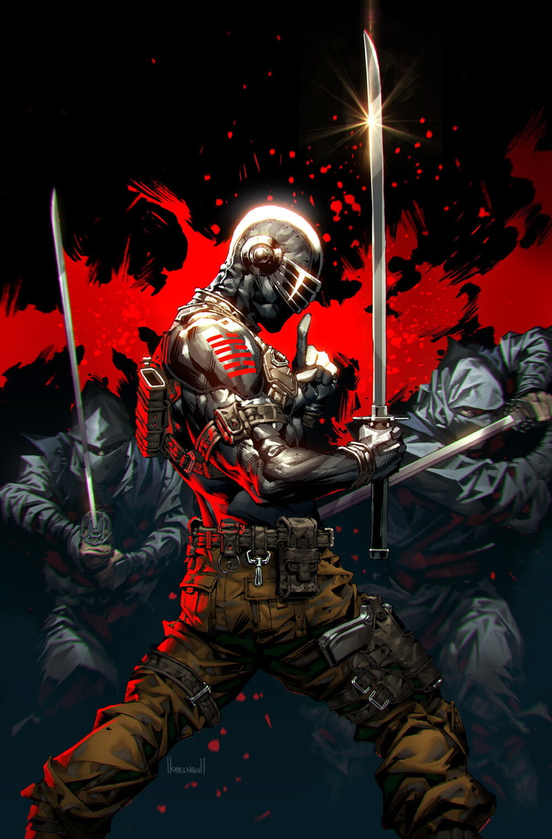 Snake Eyes (character), sword, artwork, 720P, Kael Ngu, comic art, weapon