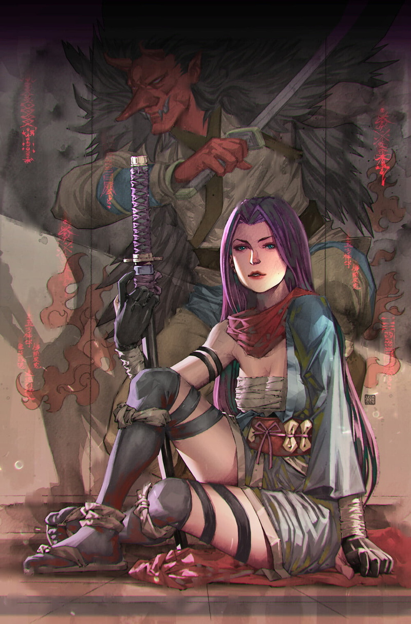 Psylocke, women, X-Men, Kael Ngu, 720P, ArtStation, artwork